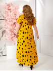 Штапельное платье в горох желтого цвета размер 52-28