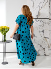 Женское яркое штапельное платье цвет бирюза