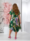 Женское летнее штапельное платье принт лотос размер универсальный 52-58