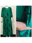 Жіноча штапельна сукня розмір 54-60 з кишенями колір оливка, зелений 1 шт.