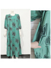 Жіноча штапельна сукня розмір 54-60 з кишенями колір оливка, зелений 1 шт.