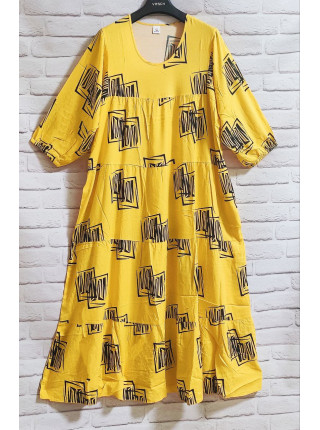 Женское штапельное платье размер 54-60 с карманами цвет желтый