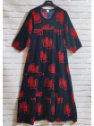 Женское штапельное платье размер 54-60 с карманами принт ромб