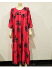 Жіноча штапельна сукня розмір 54-60 з кишенями колір червоний 1 шт.