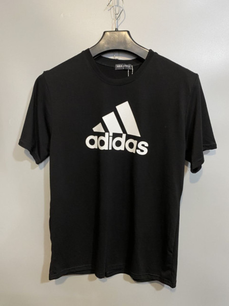 Футболка мужская однотонная adidas реплика размеры 48-56 оптом цвет черный