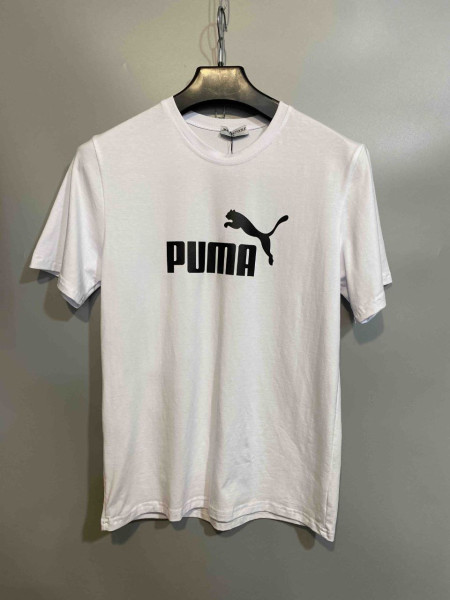 Футболка мужская однотонная Puma реплика размеры 48-56 оптом цвет черный, белый