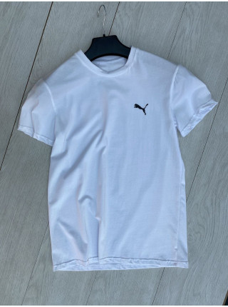 Футболка мужская однотонная Puma реплика размеры 46-54 оптом цвет белый
