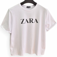Футболка женская однотонная Zara реплика размеры 42-50 оптом