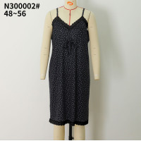 Жіноча нічна сорочка в горох з віскози розмірів 48-56 оптом