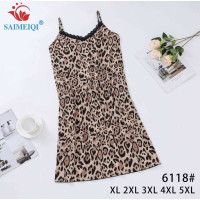 Жіноча нічна сорочка принт леопард розміри 46-56 оптом