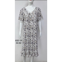 Жіноча нічна сорочка принт квіти великих розмірів 54-62 оптом