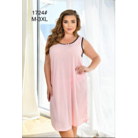 Жіноча нічна сорочка однотонна із віскози розміри 44-54 оптом