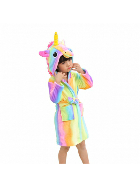 Халат-пижама кигуруми единорог радужный