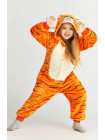 Цельная махровая детская пижама кигуруми Тигр 140