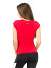 Красная футболка для фитнеса с V-образным вырезом