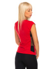 Красная спортивная футболка с черной сеткой