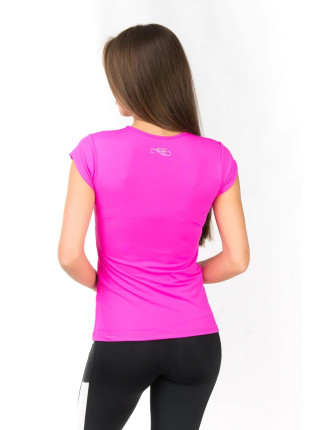 Рожева спортивна футболка з V-подібним вирізом