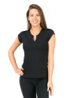 Жіноча спортивна футболка з V-подібним вирізом чорного кольору