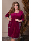 Велюровый халат для женщин однотонный цвет в ассортименте