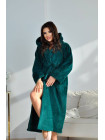 Жіночий махровий халат з капюшоном колір ізумруд L