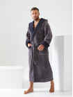 Чоловічий махровий халат колір графіт розміри 52-56