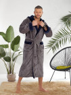 Чоловічий махровий халат колір графіт розміри 52-56