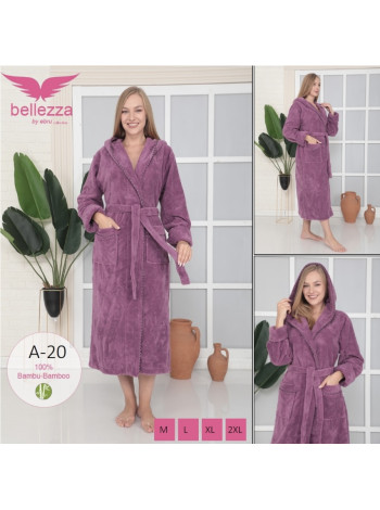 Жіночий махровий халат лілового кольору