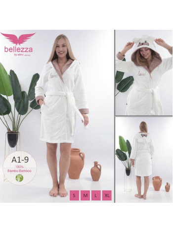Жіночий махровий халат з вушками Bellezza XL