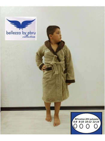 Дитячий махровий халат на запах для хлопчика