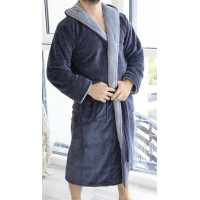 Чоловічий халат на запах із полірованої махри