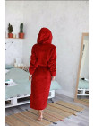 Женский махровый халат больших размеров цвет бордо 4XL