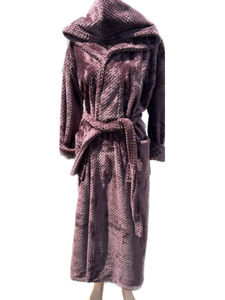 Женский махровый халат с капюшоном