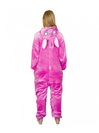 Махровая пижама-кигуруми розовый Стич