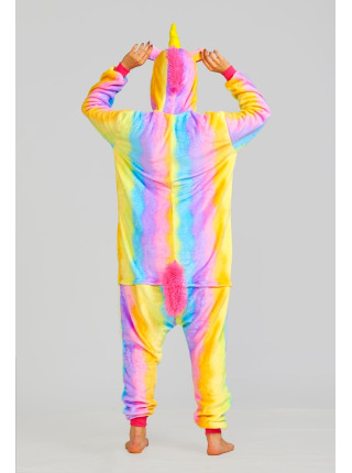 Махровая пижамка-кигуруми Радужный Единорог