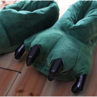 Тапочки кигуруми когти дракона зеленые