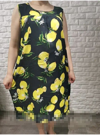 Легкое штапельное платье с лимонами