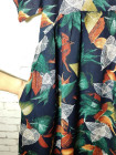 Летнее платье из штапеля с рисунком листьев