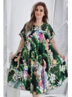 Женское летнее штапельное платье принт лотос 1 шт.