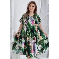 Жіноча літня штапельна сукня принт лотос