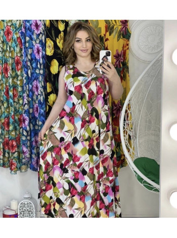 Жіноча літня сукня зі штапелю універсального розміру.