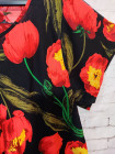 Женское яркое штапельное платье принт тюльпаны