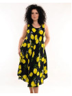 Женское штапельное платье принт лимон