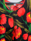 Женское яркое штапельное платье принт тюльпаны