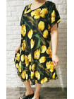Яркое женское летнее платье жёлтые тюльпаны