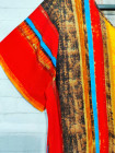 Женское штапельное платье-туника принт полоска