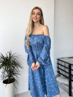 Женское платье из штапеля голубого цвета  46