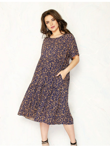 Штапільна сукня для жінок з кишенями розмір 52-56