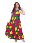 Яркое женское платье из штапеля с тюльпанами