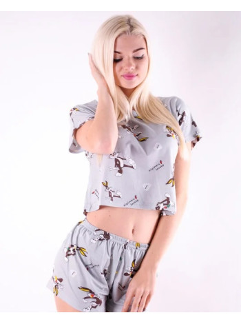 Молодежная пижама для женщин шорты и топик с кроликами Бакс-Бани