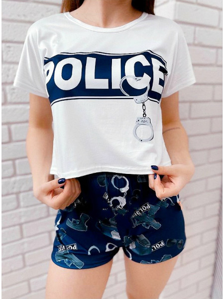 Женская трикотажная пижама Police